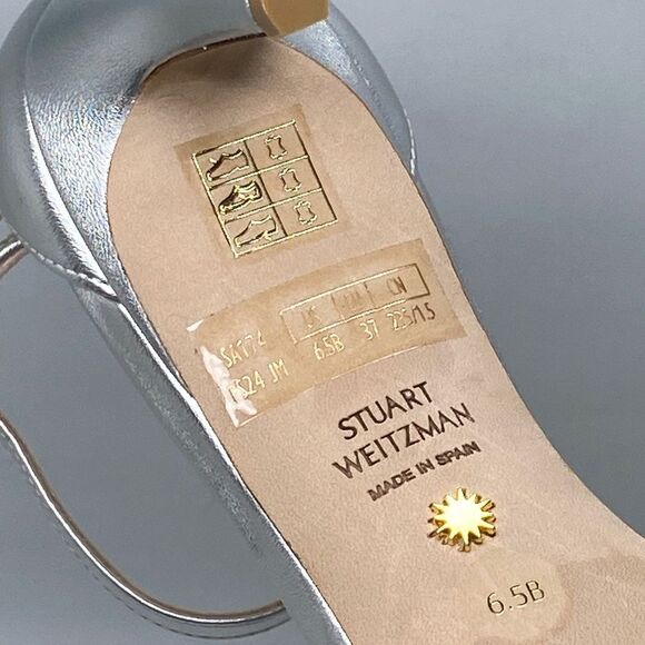 Stuart Weitzman Metallic Leather Sandals size 6.5 - Picture 11 of 11